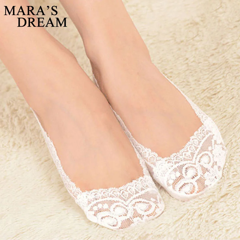 

Mara's Dream Fashion Women's Cotton Lace Antiskid Invisible Liner Low Cut Socks Lady Girl Women Summer Socks 2019 New Meias Sox