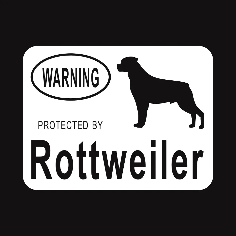 Anycuros Creative Fashion Warning Protected By Rottweiler Dog Vinyl Car  13 (6)