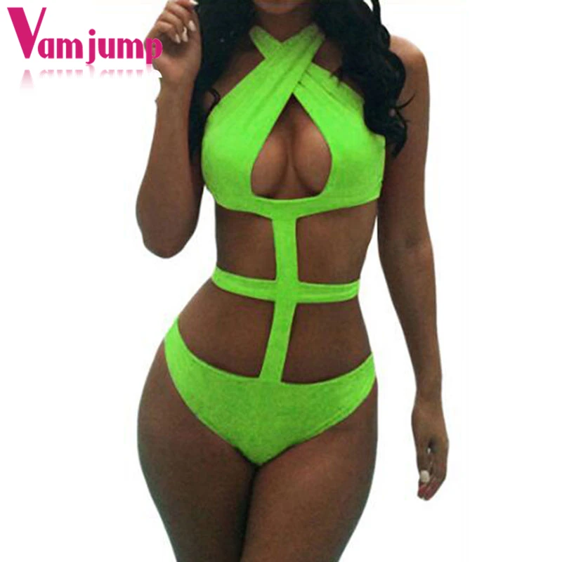 VamJump повязки Крест накрест Плавание одежда Для женщин 2018 Одна деталь из костюм