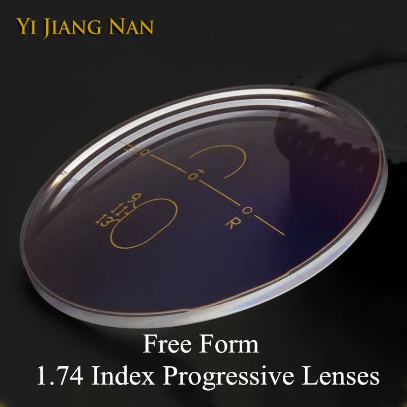 

Yi Jiang Nan Brand 1.74 Index Wide Field Free Form Long Corridor Multifocal Lenses Clear Color Thinnest Progressive Lenses