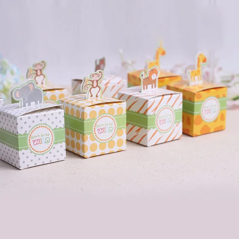 50 шт. коробка для предродовой вечеринки сафари животные дикая коробка конфет сувенир мальчик/девочка дети для мероприятий и вечеринок - Цвет: 1