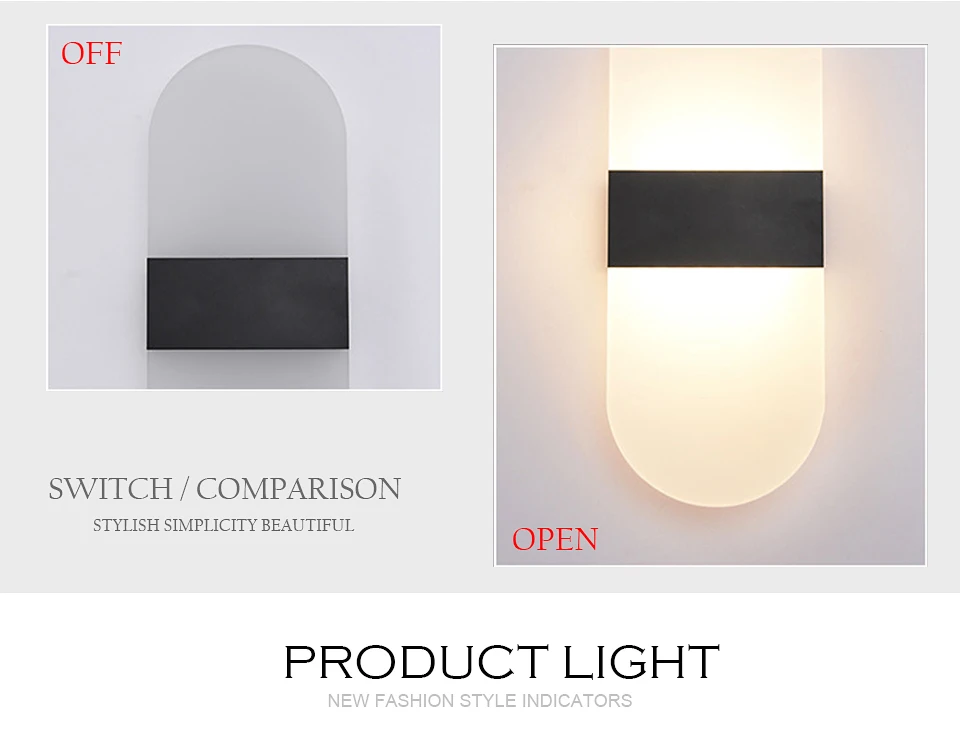 3W 5W 6W 9W Led Acrylic Wall Lamp AC85-265V Wall Mounted Sconce Lights Lamp Decorative Living Room Bedroom Corridor Wall Lights (19)