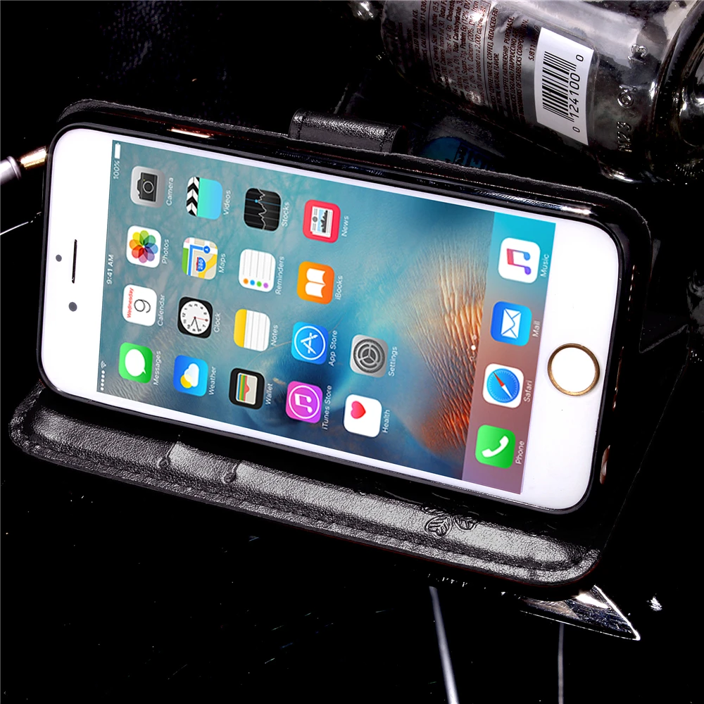 Принципиально Клевер Book Case для Apple iPhone 6 6S плюс кожаный чехол Luxry флип Капа