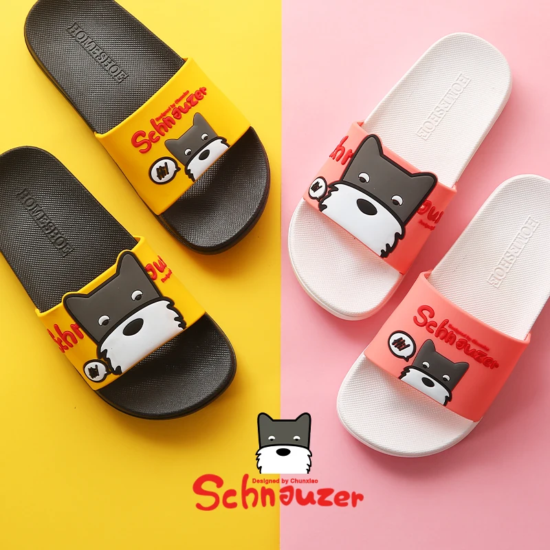 

Women Cute Dog Beach Slides Cartoon Dog Summer Slippers Slide Sandals Home Slippers Slip on Sandals Women Shoes Flip Flops