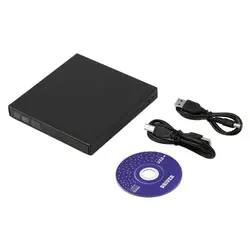 Черный супер тонкий ноутбук ПК DVD-ROM горелка USB 2,0 внешний CD +-RW dvd-привод с функцией записи ПК настольный ноутбук Внешний DVD CD Rewriter