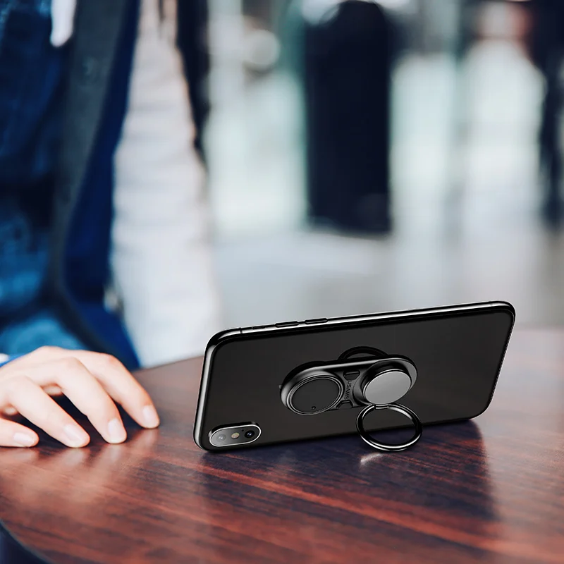 USAMS Dual Phone Holder for Samsung Xiaomi Huawei Finger Ring Holder 360 Degree Mount Stand Finger Phone for iPhone XS x XR 8 7