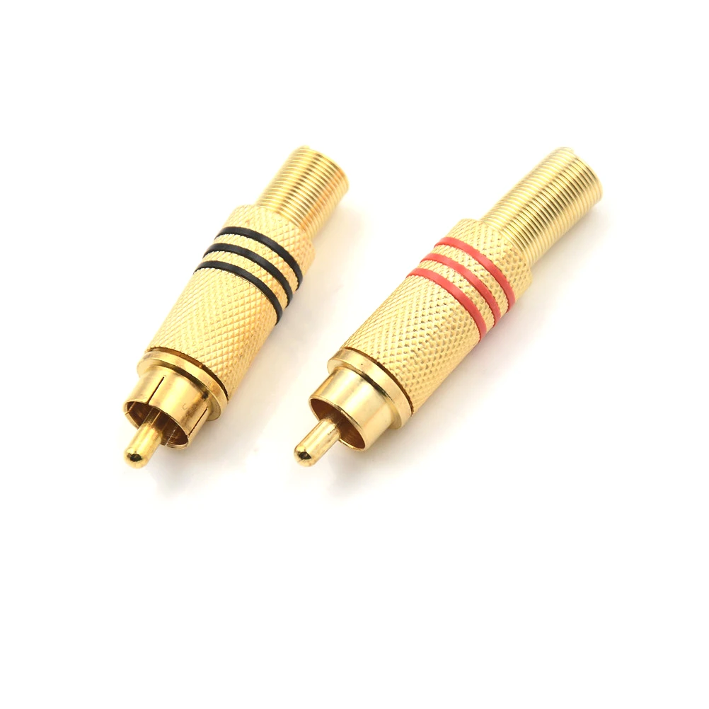 

4pcs/lot RCA Connector Male Jack Plug AV Plugs For PC Audio Vedio Welding DIY Parts Metal Spring Gold Red Black