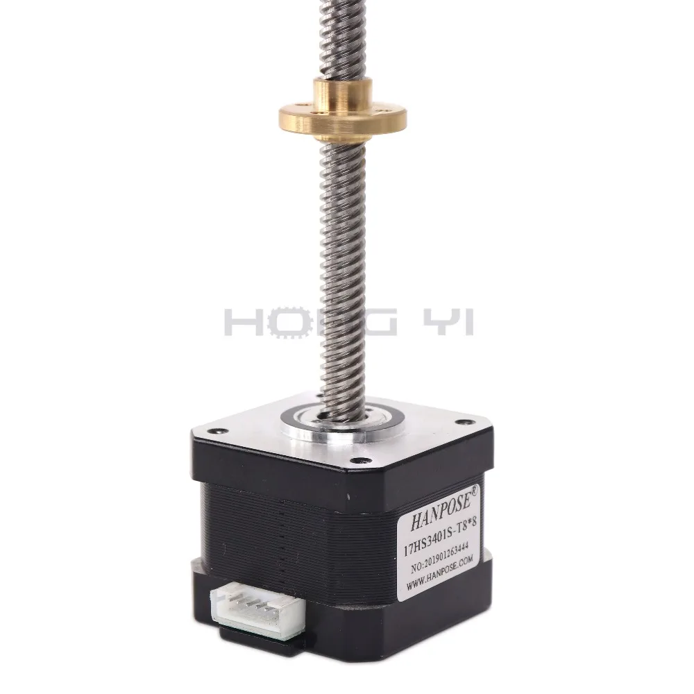 nema 17 Screw17HS3401S-T8 8 мм шаговый двигатель шаг с Латунная гайка для ce rosh iso CNC лазера и 3D принтера