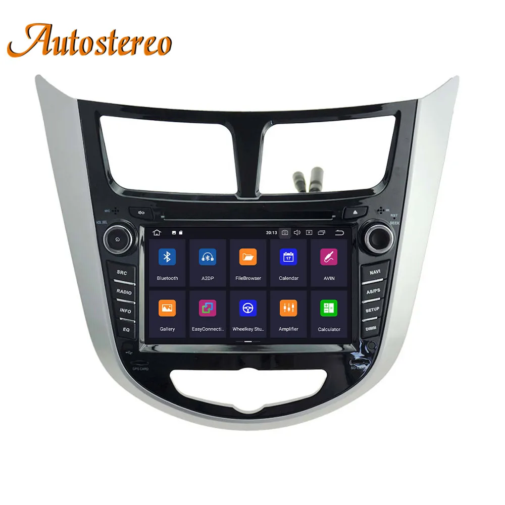 Discount DSP Android 9.0 Car GPS Navigation Car DVD Player For Hyundai Accent Verna 2011-20127auto stereo head unit multimedia player nav 2