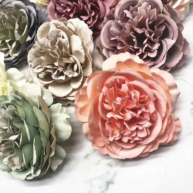 HINDJEF 5pieces 8cm Peony flower head silk Artificial Flowers For Wedding Decoration DIY Decorative Wreath Fake Flowe HINDJEF 5pieces 8cm Peony flower head silk Artificial Flowers For Wedding Decoration DIY Decorative Wreath Fake Flowe