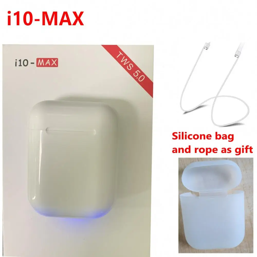

i10 Max TWS Mini Wireless earphones Bluetooth headset Double Earbuds With Charging Box send Silicone Case and rope as gift