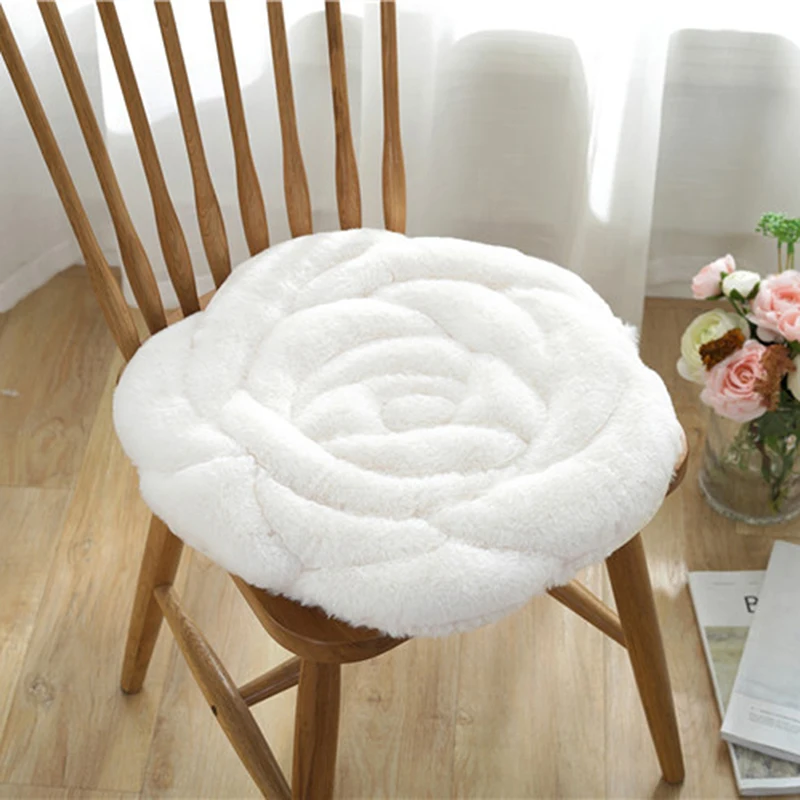 Comfortable Cushion Rose Cushion Office Chair Cushion Autumn And Winter Tatami Warm Plush Padded Cushion