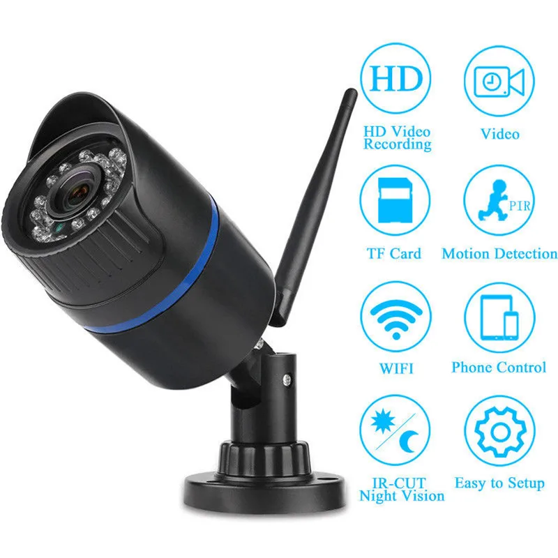 

WIFI IP Network Camera HD Video Camera With SD Card Wireless Night Vision Waterproof Outdoor Camera Remote Access