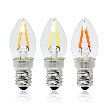 

1pcs Mini C7 Type Retro Edison Bulb E14 2W LED Filament Candle Luz AC 220V Vintage Glass Lamp Equal 20W Halogen Light Chandelier