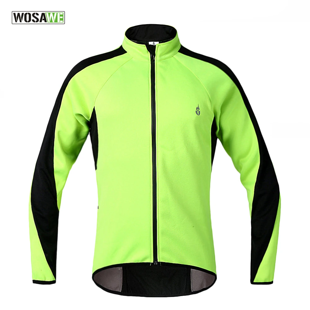 

WOSAWE Fleece Thermal Cycling Long Sleeve Jersey Winter roupas de ciclismo Jacket Windproof Wind Coat Bicycle Wear Clothing