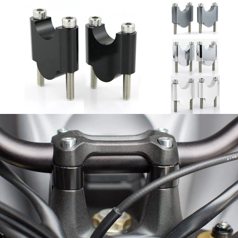 

For Ducati Hypermotard 796 821 939 939SP 1100 Handle Fat Bar Mounting Riser Handlebar Risers 28mm 1 1/8" CNC Billet Aluminum
