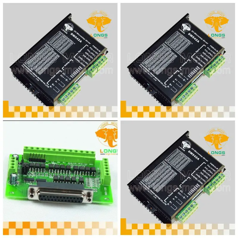 

Stepper motor driver 3 Axis DM542A 4.2A 128 micsteps 18-50v for Nema23 Stepper motor CNC Router