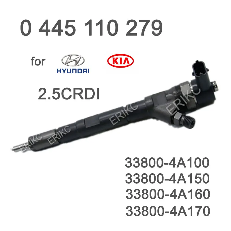 

ERIKC 0445110279 Fuel Nozzle Inyector 0 445 110 279 CRI Common Rail Fuel Injection 0445 110 279 for 33800-4A100 33800-4A150