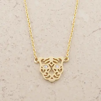 

New Fashion hotting sale18k Gold Silver cute noble Tiger pendant Necklace for the eye of men lovers' gift