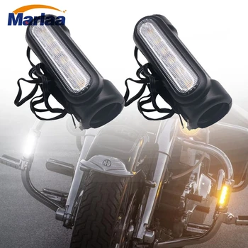 

Marlaa Pack 2 Black Highway Bar Lights Switch back Driving Light For Touring Victory Motorcycle