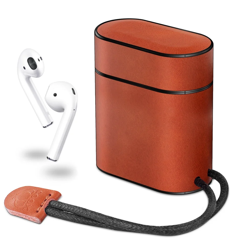 Axbety для AirPods чехол из натуральной кожи Bluetooth беспроводной Чехол для наушников для Apple Airpods 1/2 зарядная коробка из зернистой кожи