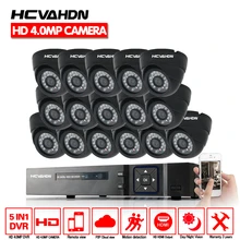 HCVAHDN CCTV домашняя система 16CH AHD DVR TVI CVI NVR 4.0MP камера наблюдения 16 камера s купол камера безопасности для помещений набор