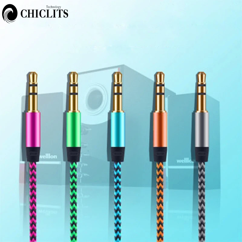 Goede 1 m Jack Audio Kabel 3.5mm naar 3.5mm Aux Kabel Man op Man Kabel Gold Plug Auto Aux koord voor iphone Samsung Luidspreker