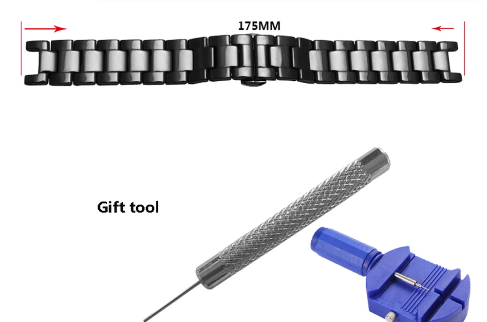 Жемчужный керамический ремешок для часов 16*9 мм 20*11 мм вогнутый интерфейс сменная деталь из керамики браслет черный белый браслет