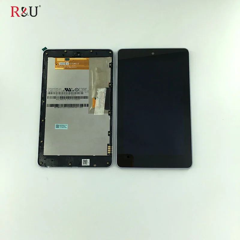 R&U LCD display + Touch screen panel Digitizer assembly with frame for ASUS Google Nexus 7 nexus7 2012 ME370 ME370T wifi version 5pcs lot 100% original new display screen lcd assembly with frame for lg nexus 5 d820 d821 lcd black