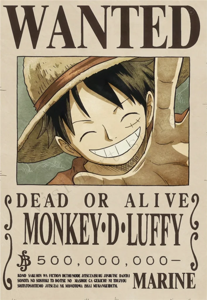 Сдельные постеры Luffy Wanted настенные наклейки белая бумага с покрытием высокое разрешение домашнее украшение домашний арт бренд AN2