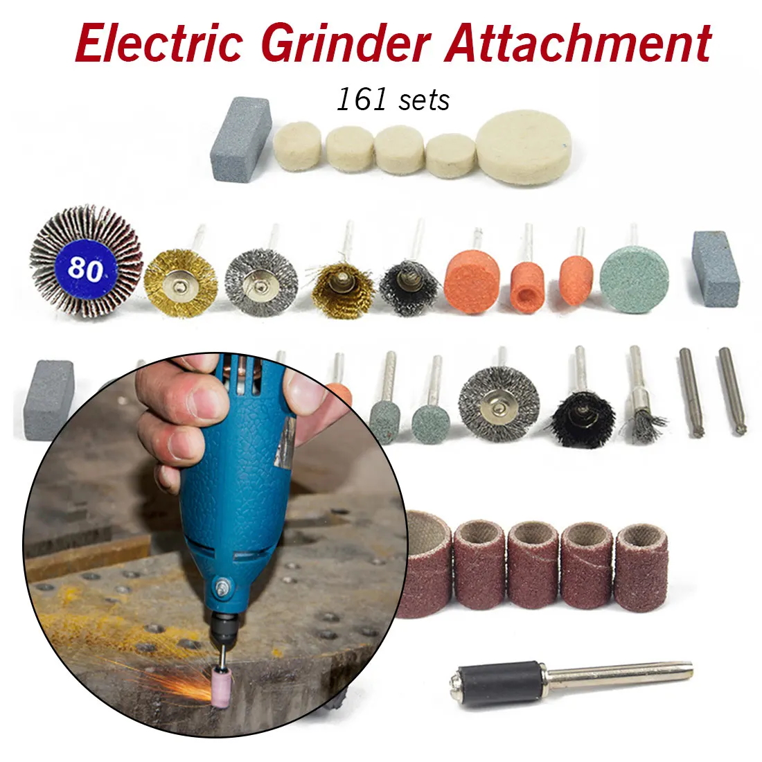

Abrasive Tools Electric 161Pcs Mini Drill Bit Accessories Set Compatible with Dremel Rotary Tool for Grinding Polishing