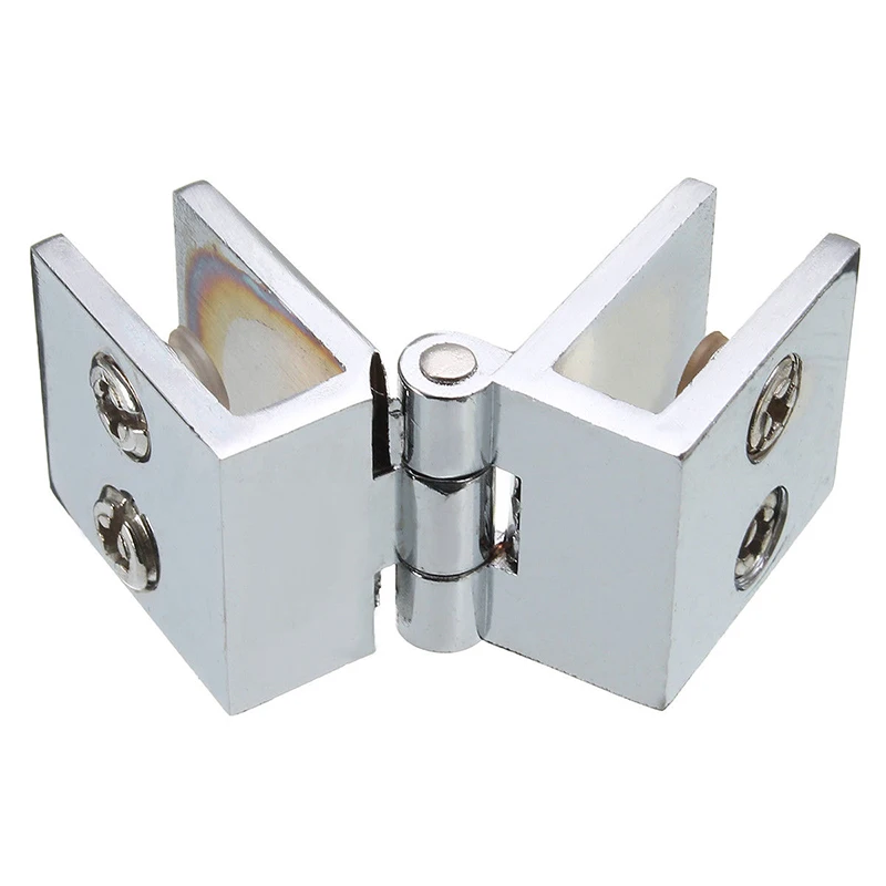 Double Action 180 Degree  Glass Door Hinge Zinc Alloy Cupboard Clamp Hinges For Boarded Door Tools Mayitr