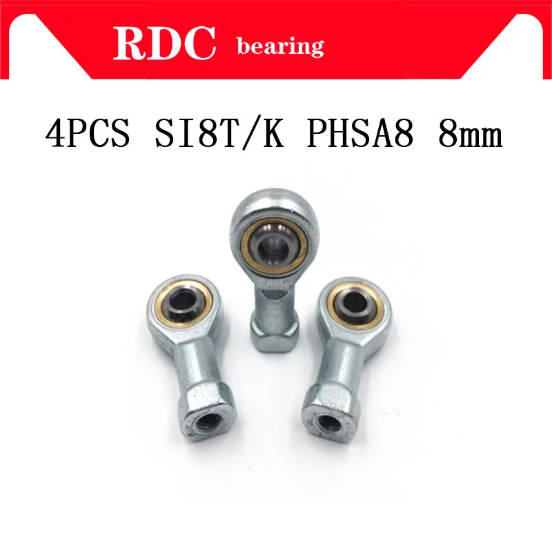 4pcs SI8T K PHSA8 8mm High quality right hand female thread metric rod end joint bearing