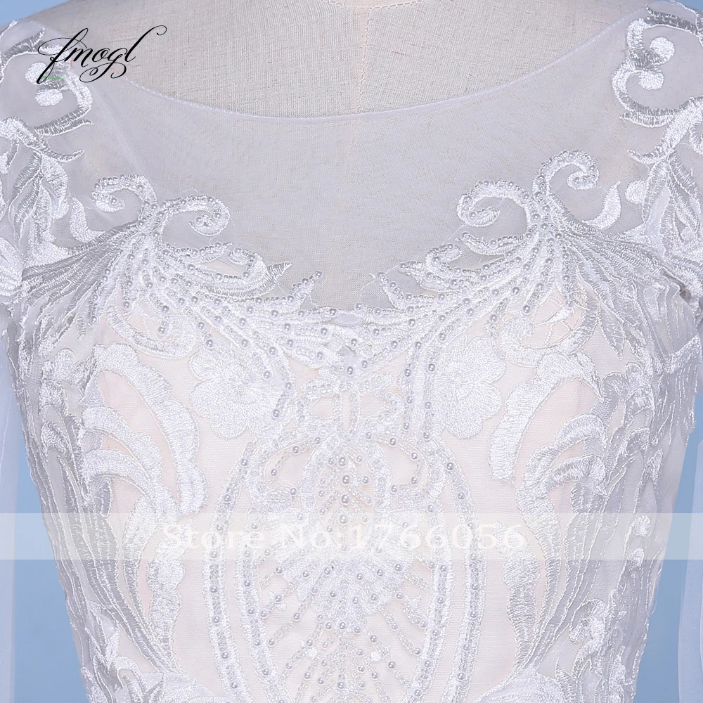 Fmogl Vestido De Noiva, платье с расширенным съемным подолом Русалка свадебное платье пикантные туфли с низким вырезом на спине с вышивкой свадебное платье с жемчугом плюс Размеры