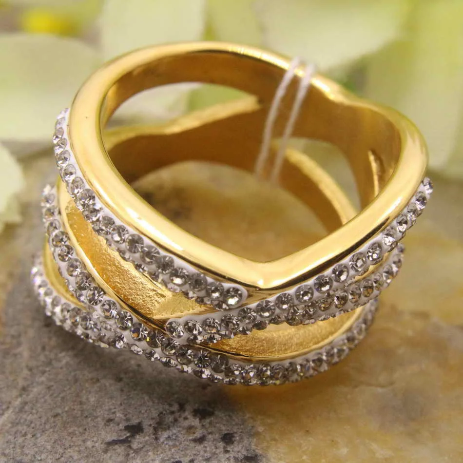 Женские кольца из нержавеющей стали золотого и серебряного цвета RBJDKKBG|stainless steel