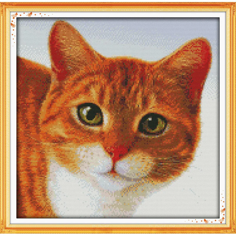 

Everlasting love Lovely cat Chinese cross stitch kits Ecological cotton stamped printed 11CT DIY new year decorations for home
