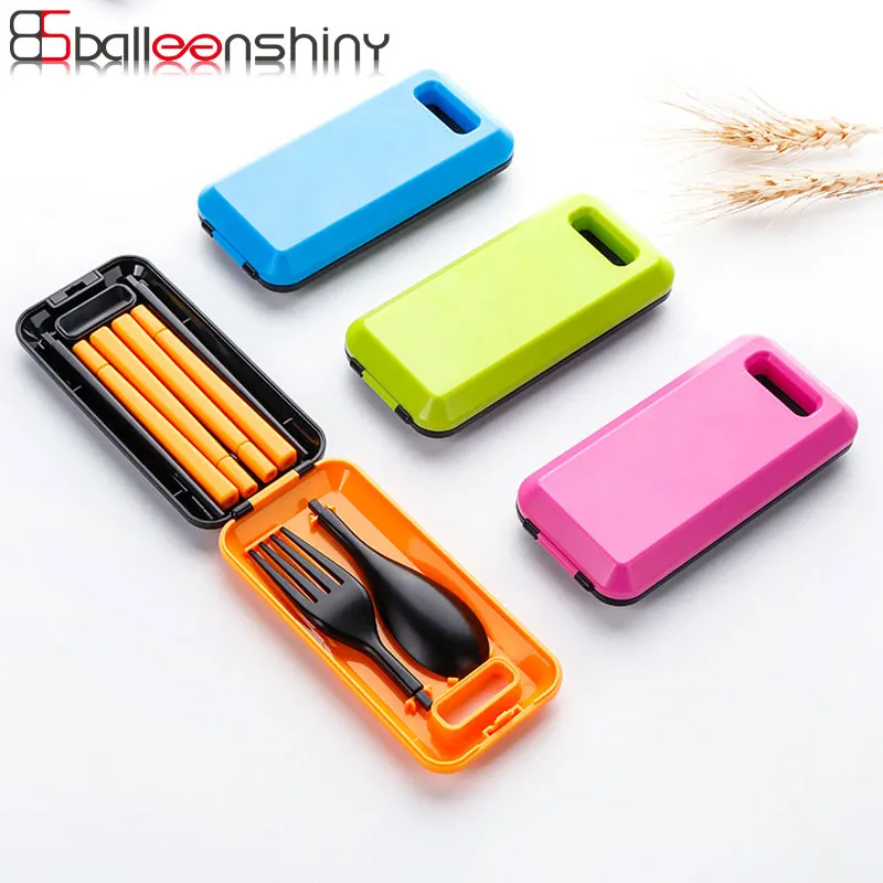

BalleenShiny ABS Resins 3pcs Tableware Set Detachable Dinnerware Portable Camping Picnic Travel Foldable Cutlery for Kids Adult