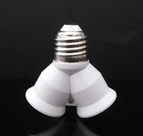 

1Pcs/lot E27 to 2 E27 Light Lamp Bulb Adapter Converter Splitter E27 to two e27 adapter