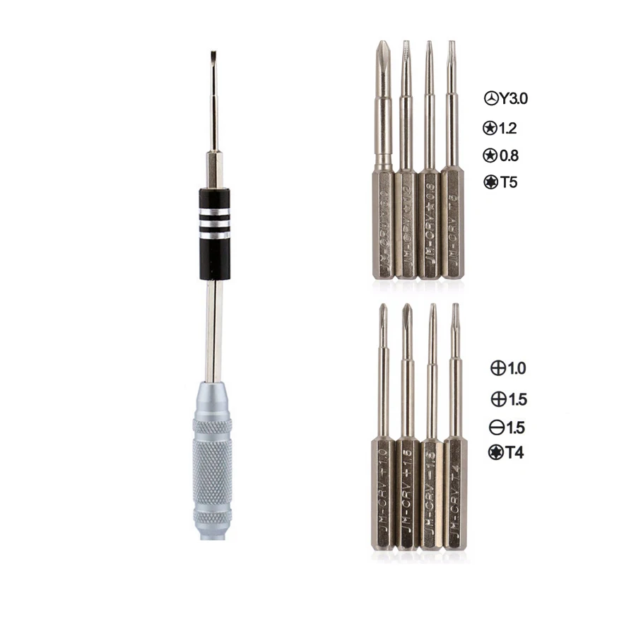 

Precision 10 in 1 Flat Phillips Pentalobe Y3.0 screwdriver set bit mobile phone repair hand tool kit for PC tablet JM-8143