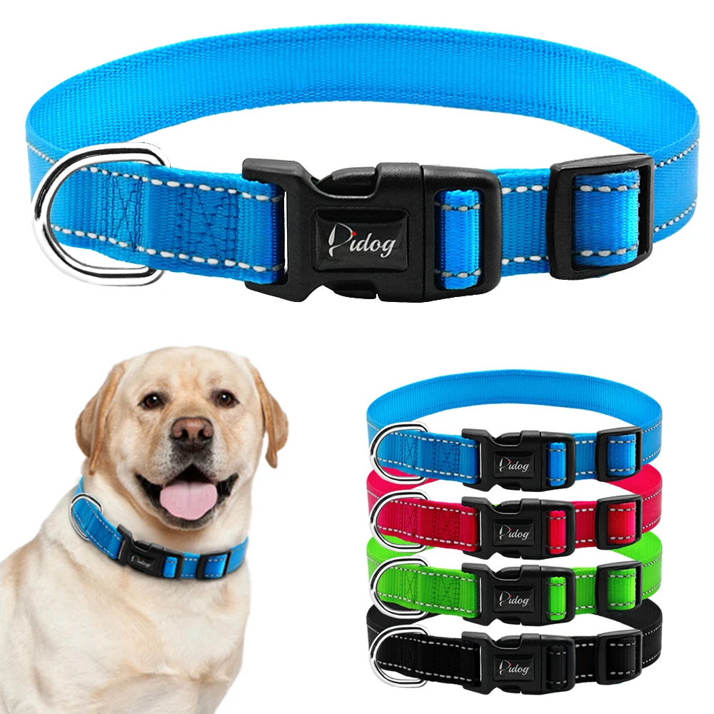 Reflective Nylon Dog Collar Adjustable Dogs Collars For Small Medium
