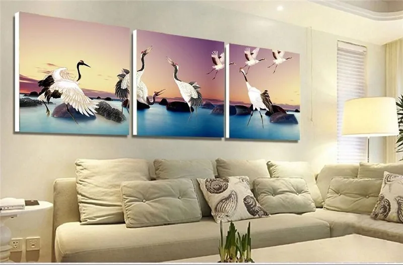 

Diamond Painting Embroidery three pice Pictures of Rhinestones Dove Combination Triptych Decoration cube drill new year