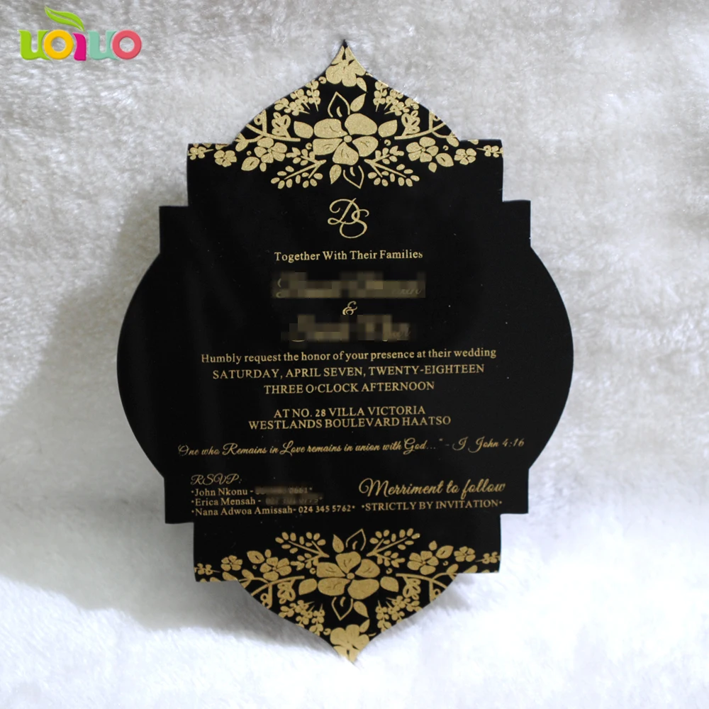 Модное горячее акриловое приглашение на свадьбу черные акриловые с золотой печатью свадебные пригласительные открытки