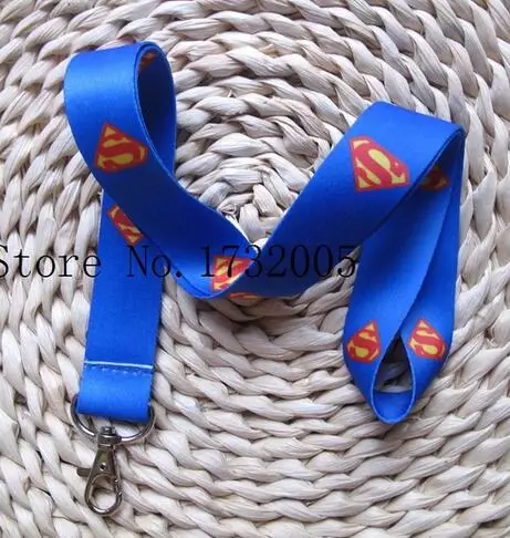 

New 1 Pcs Cartoon superman Lanyard Neck Strap for keys ID Card Mobile Phone Straps for USB Badge Holder DIY Hang Rope VV-5
