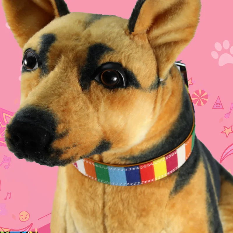 DIDIHOU 1 подходит для ПК, маленьких и средних собак, разноцветный полосатый ошейник, поводок из искусственной кожи, ошейник для собак, кошки, Декор, прочный