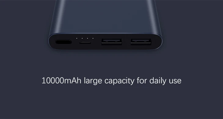 10000 mAh Xiaomi Mi power Bank PLM09ZM 2 Универсальный блок питания для huawei Quick Charge портативный аккумулятор источник питания