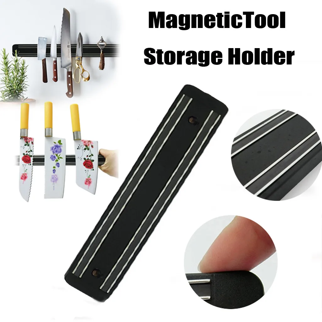 

Magnetic Knife Holder Wall Mount Black ABS Placstic Block Storage Holder Chef Rack Strip Utensil Kitchen For metal Knife#es