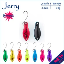 Jerry 1.4g ultralight fishing lures wobbler metal bait trout lures mini fishing spoons brass trout spoons