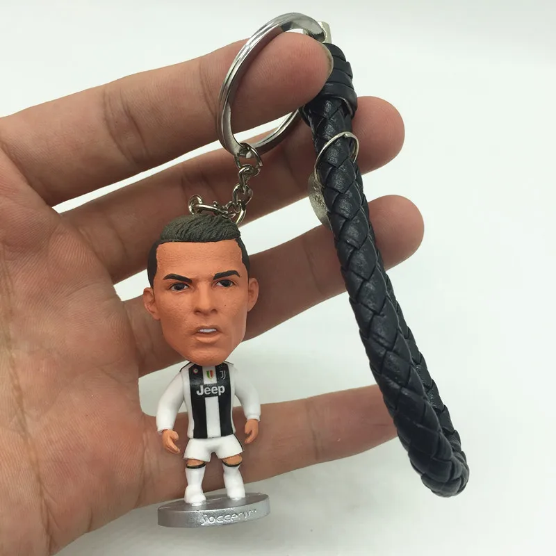 

Car Keychain Ronaldo Key Ring Football Star Doll Toy Car Decoration Accessories
