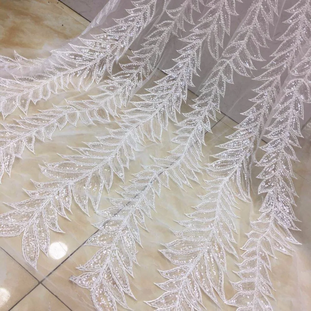 

Luxury z-han1071 African Lace Fabric with beads Pretty French Guipure tulle Lace Fabric with High quality