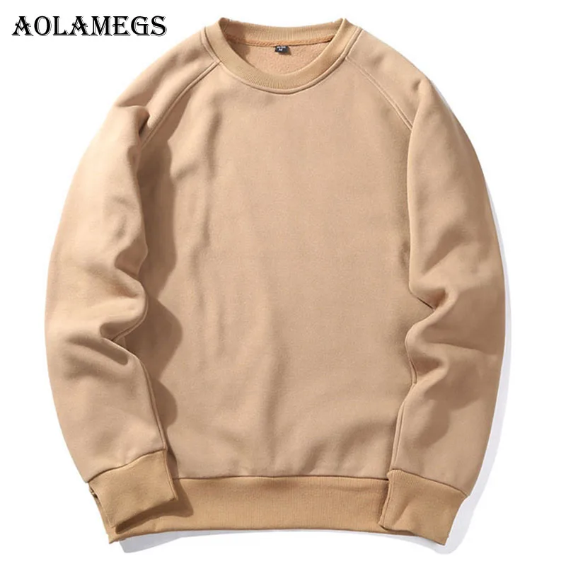 Aolamegs, мужской свитер, Одноцветный, 8 цветов, толстый свитер, пуловер, уличная одежда с круглым вырезом, уличная хип-хоп мода, повседневная осенняя
